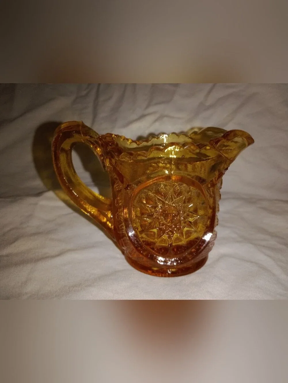 Vintage Glass Starburst Mini Pitcher And Viking Mini Shotglass Toothpick Holder